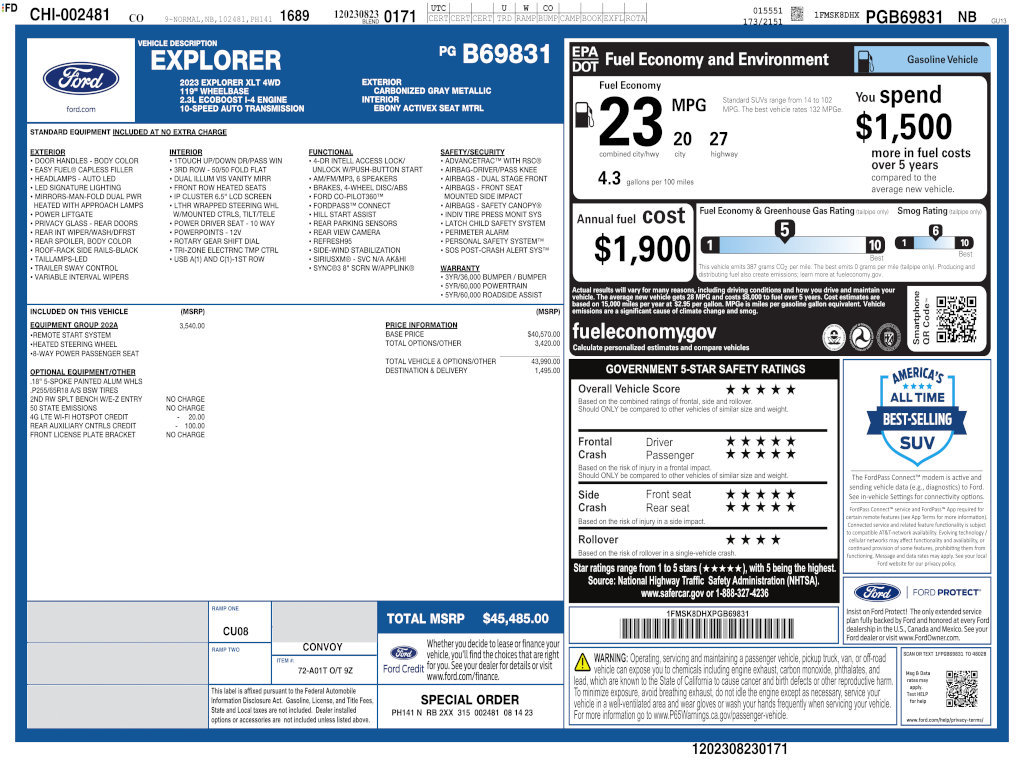 Used 2023 Ford Explorer XLT w/ Equipment Group 202A AWD/4WD image 4