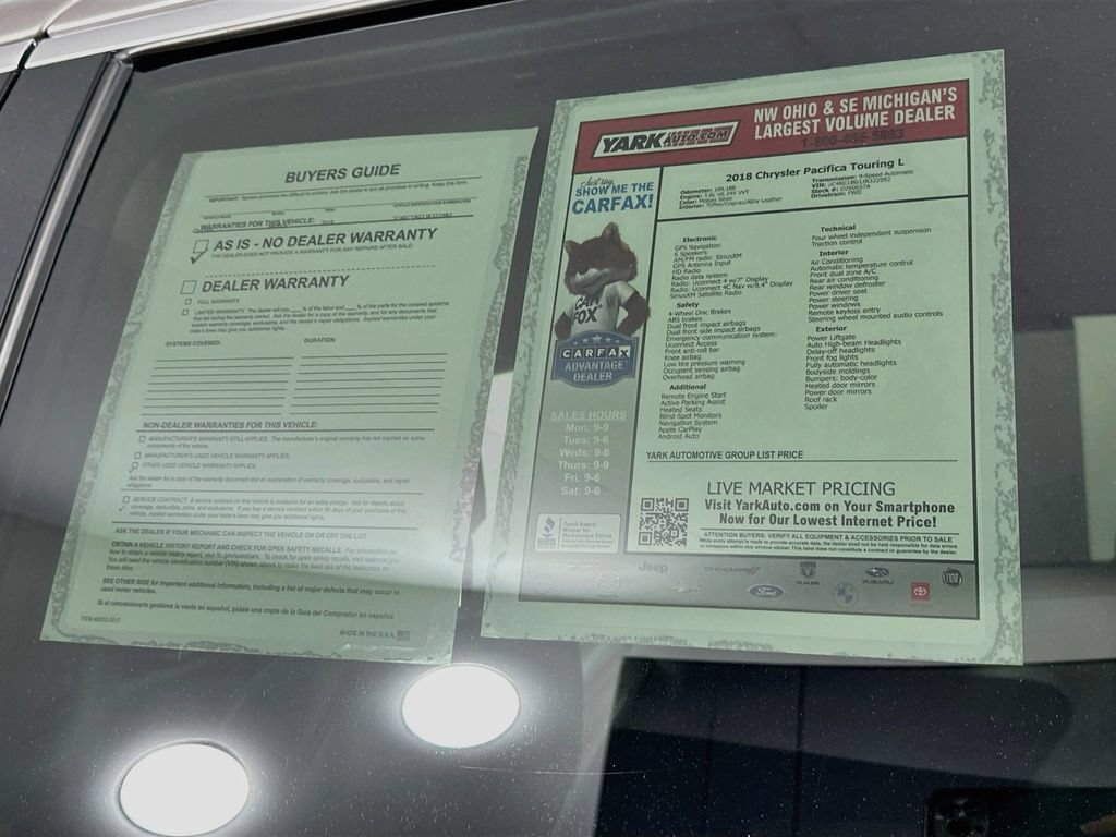 Certified 2018 Chrysler Pacifica Touring-L FWD image 13