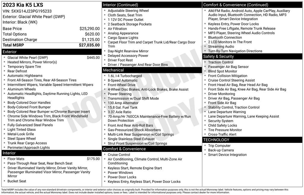 Certified 2023 Kia K5 LXS image 10