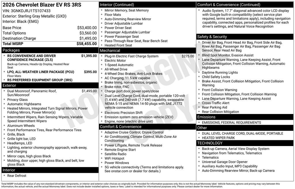 New 2026 Chevrolet Blazer EV RS image 4