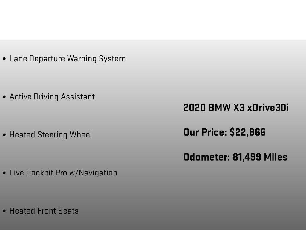 Used 2020 BMW X3 xDrive30i w/ Premium Package AWD/4WD image 25