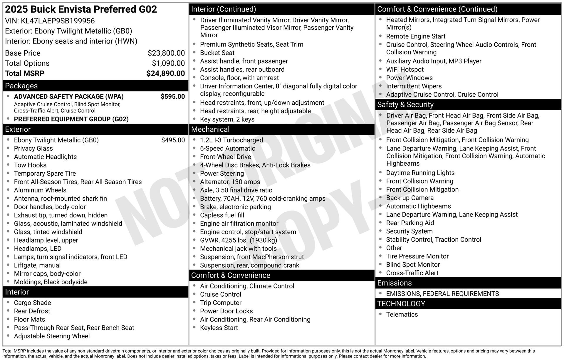 New 2025 Buick Envista Preferred w/ Advanced Safety Package image 3