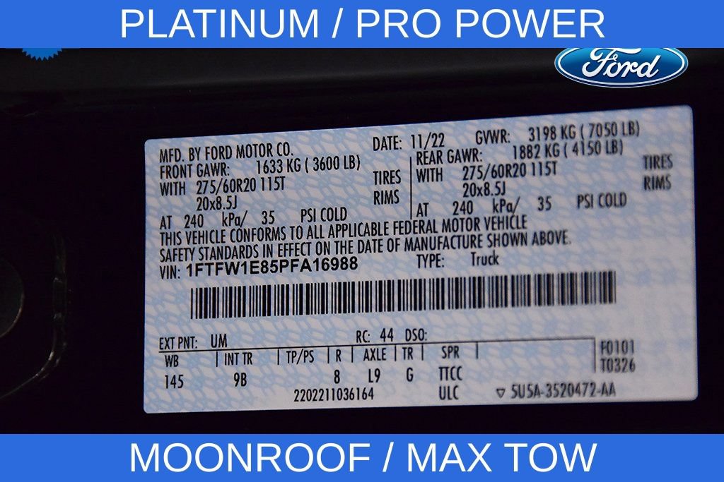 Used 2023 Ford F150 Platinum w/ Equipment Group 701A High AWD/4WD image 17