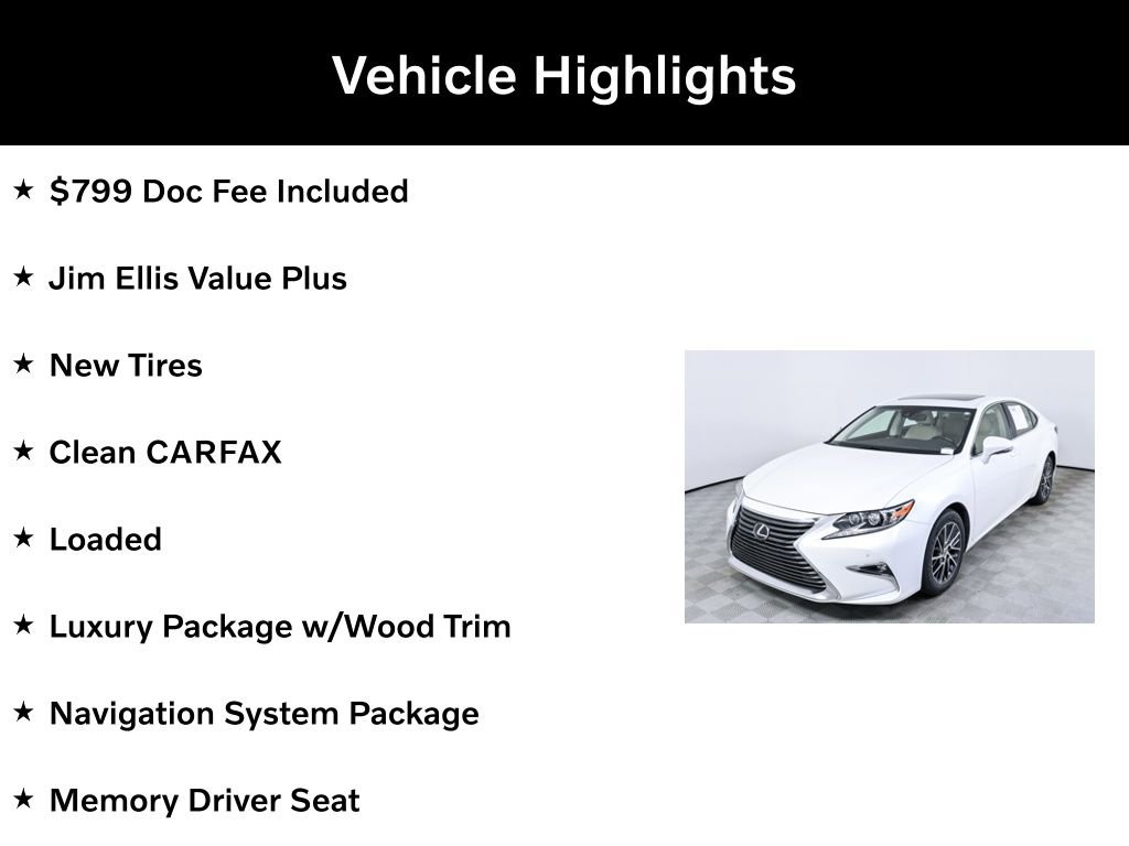 Used 2016 Lexus ES 350 w/ Luxury Package w/Wood Trim image 2