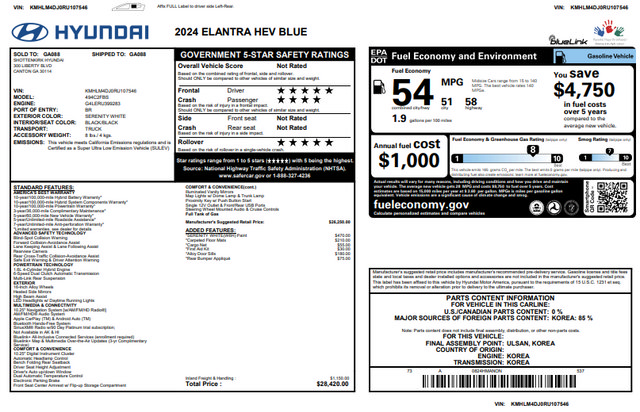Used 2024 Hyundai Elantra Blue FWD image 44