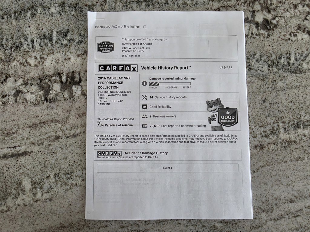 Used 2016 Cadillac SRX Performance w/ Driver Awareness Package image 8