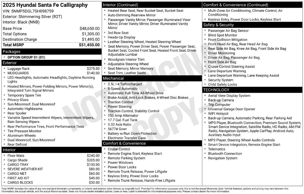 New 2025 Hyundai Santa Fe Calligraphy AWD/4WD image 5
