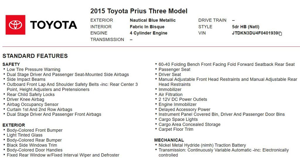 Used 2015 Toyota Prius Three FWD image 11