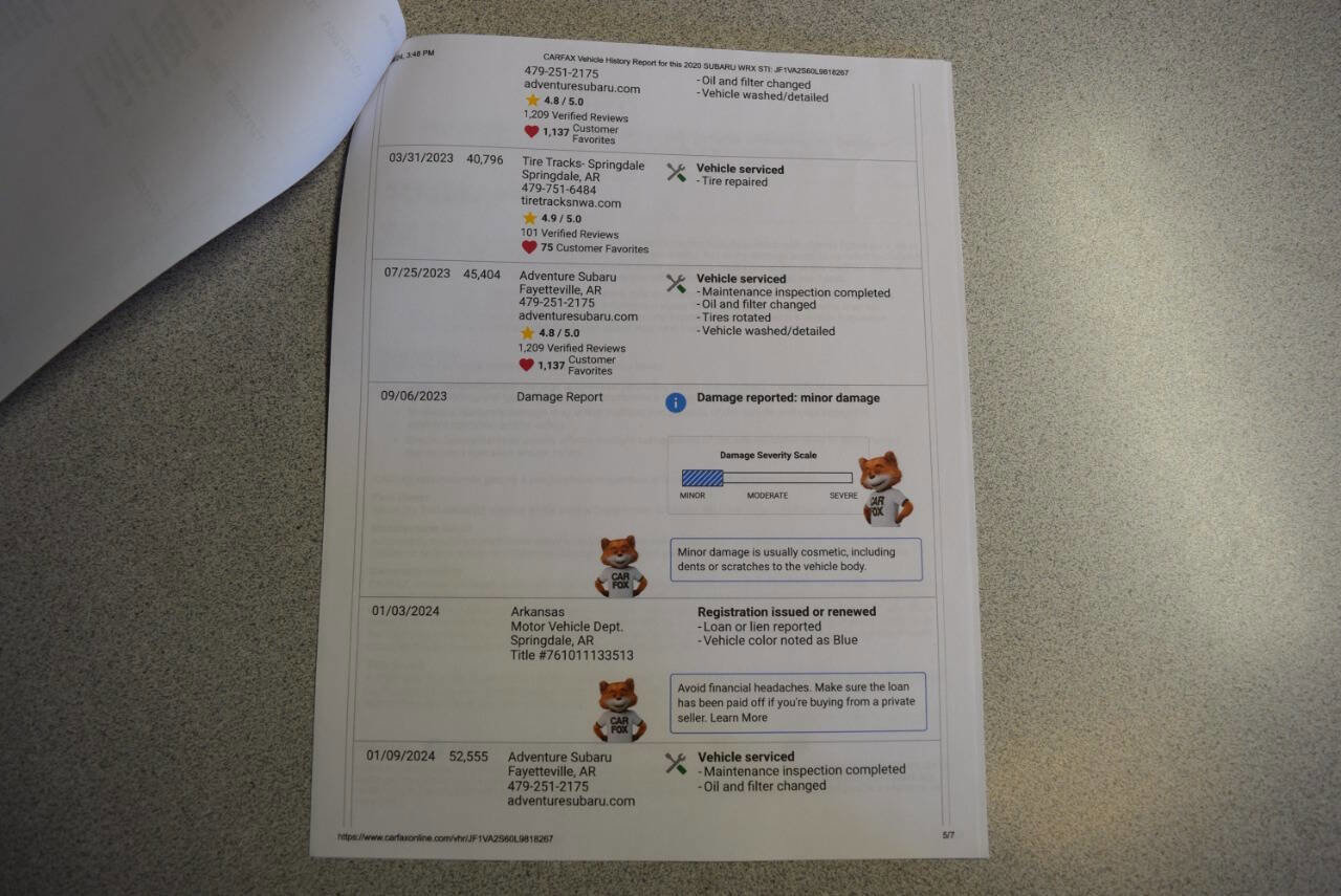 Used 2020 Subaru WRX STI w/ Popular Package #1 image 55