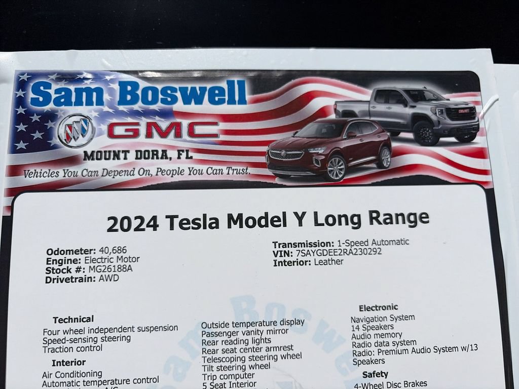 Used 2024 Tesla Model Y Long Range AWD/4WD image 36