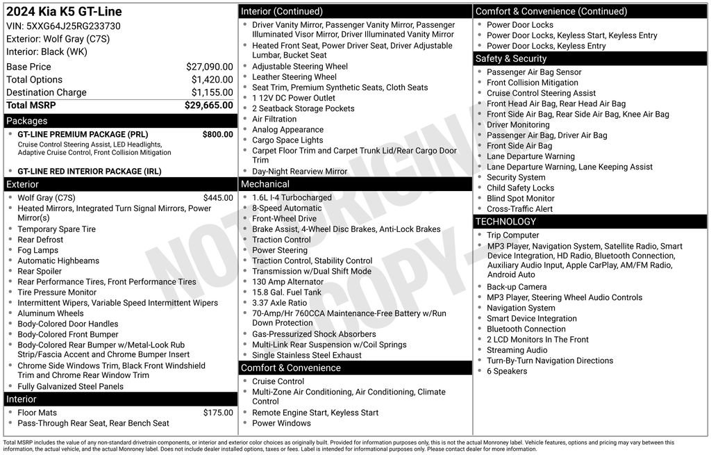 Used 2024 Kia K5 GT-Line w/ GT-Line Premium Package FWD image 52
