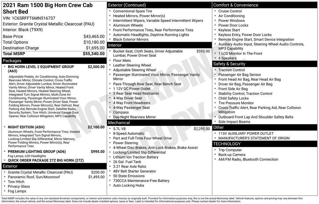 Used 2021 RAM 1500 Big Horn AWD/4WD image 4