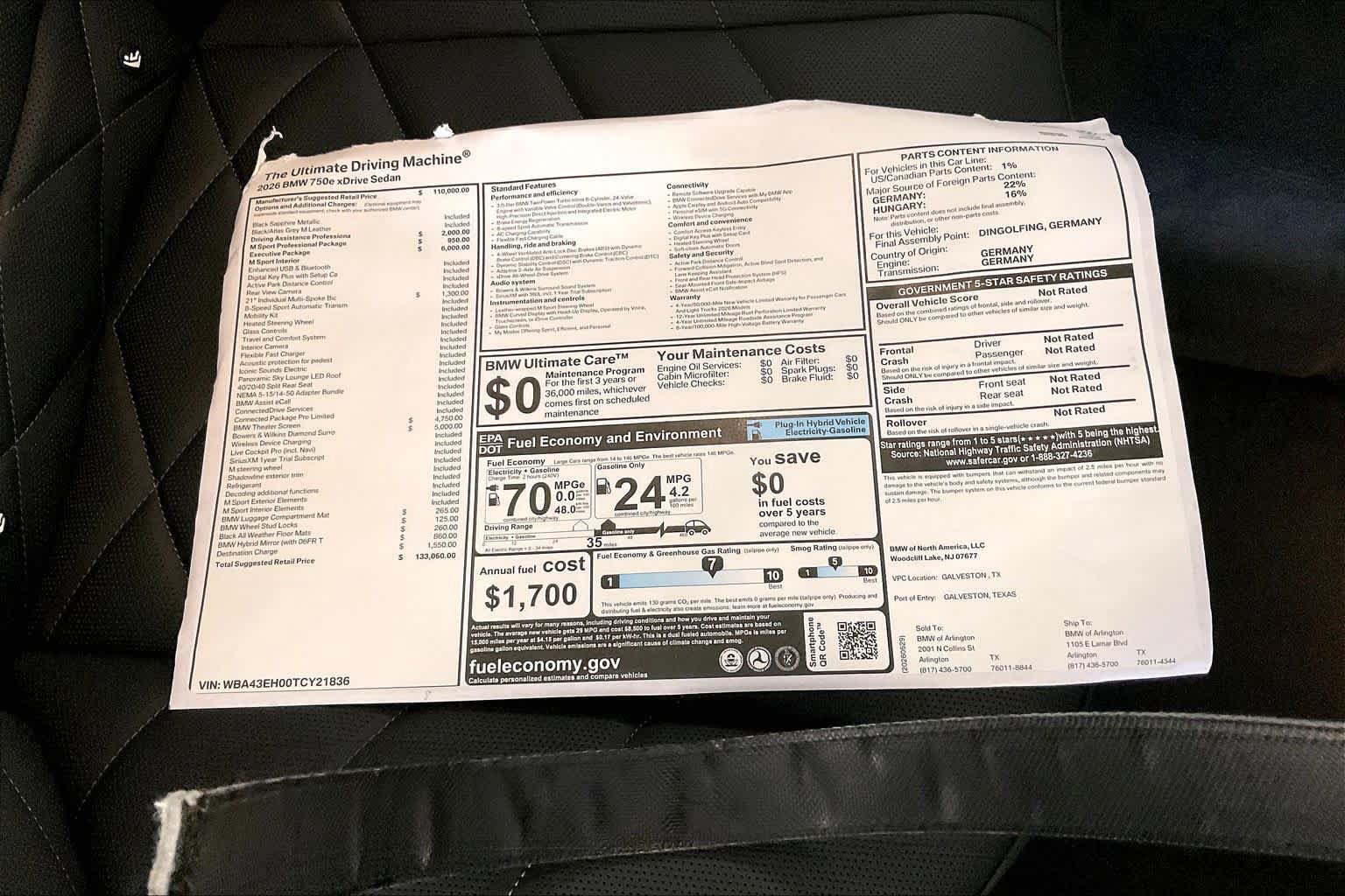 New 2026 BMW 750e xDrive w/ Executive Package AWD/4WD image 19