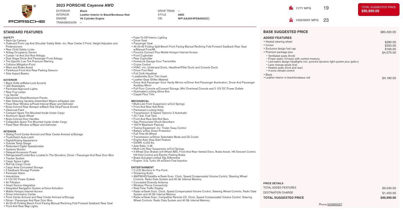Used 2023 Porsche Cayenne Platinum Edition image 5