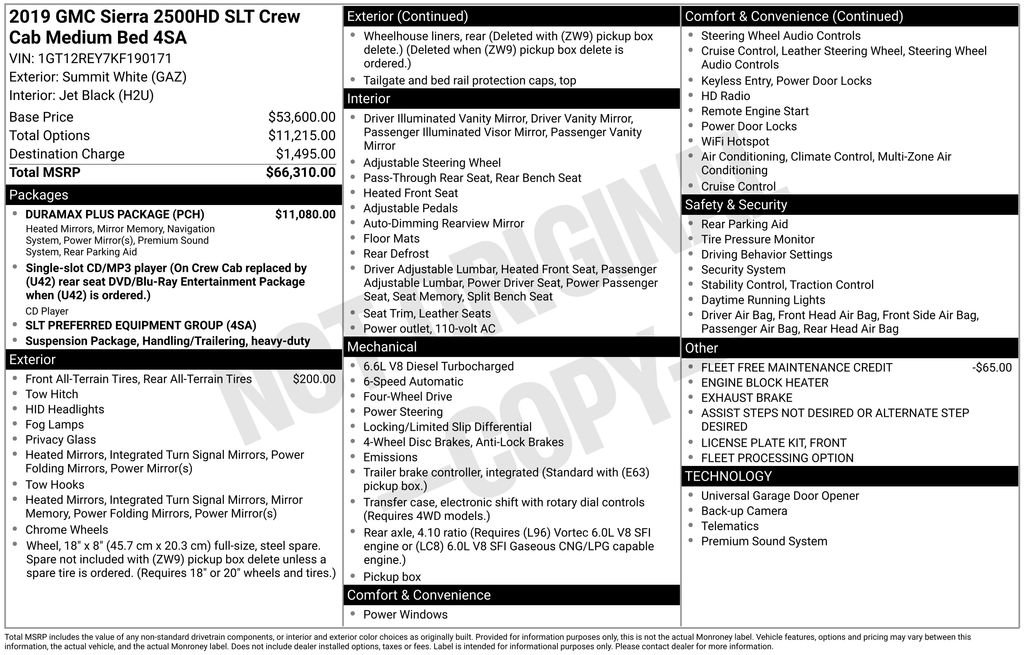 Used 2019 GMC Sierra 2500 SLT w/ Duramax Plus Package image 5