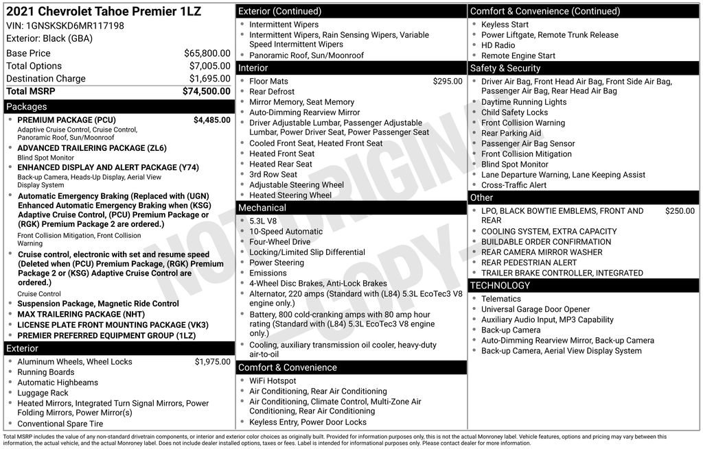 Used 2021 Chevrolet Tahoe Premier w/ Premium Package image 5