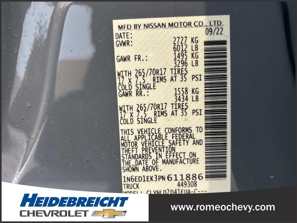 Used 2023 Nissan Frontier PRO-4X w/ Pro Convenience Package AWD/4WD image 8