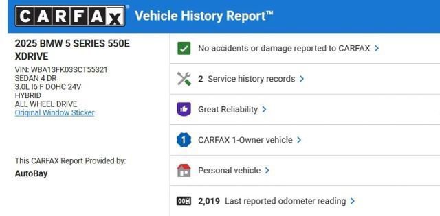 Used 2025 BMW 550e xDrive w/ Premium Package image 7