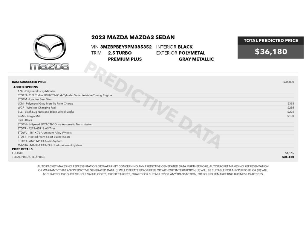 Used 2023 MAZDA MAZDA3 2.5 Turbo Sedan w/Premium Plus AWD/4WD image 2