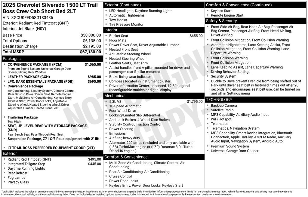 Used 2025 Chevrolet Silverado 1500 LT Trail Boss w/ Convenience Package II AWD/4WD image 40