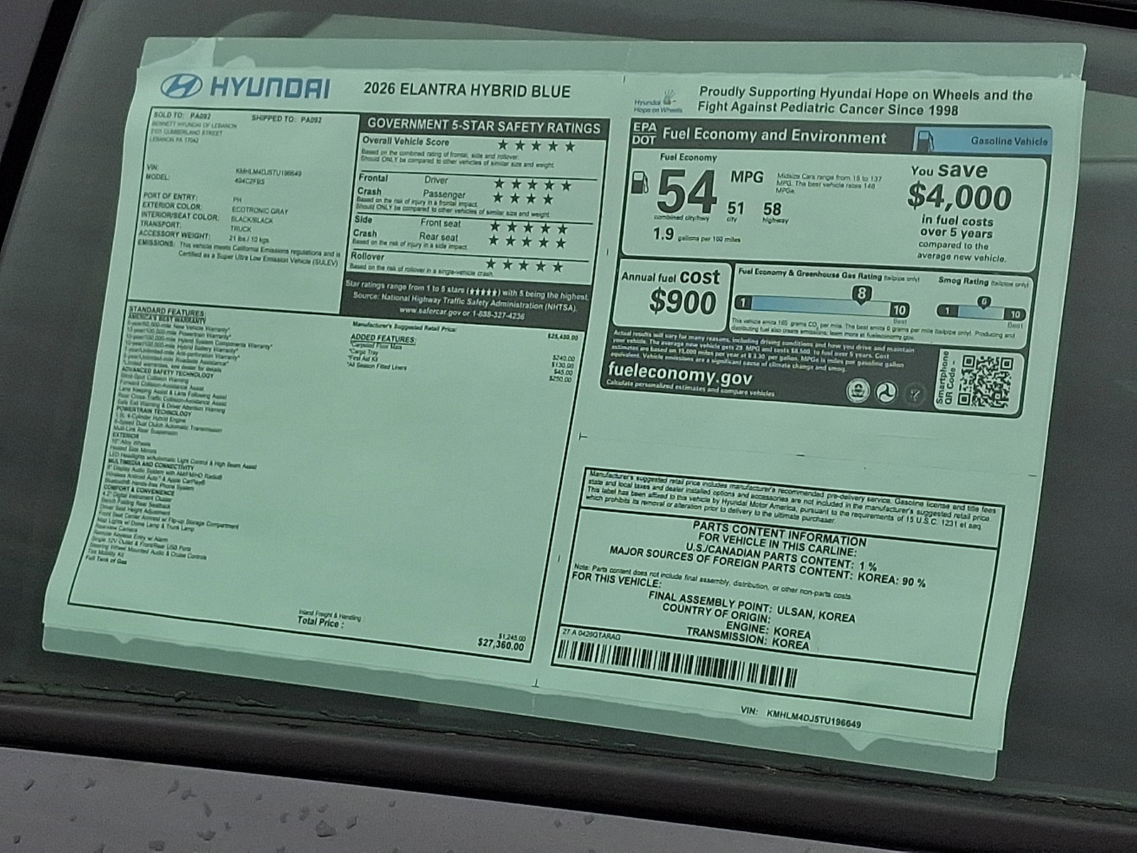 New 2026 Hyundai Elantra Hybrid FWD image 3