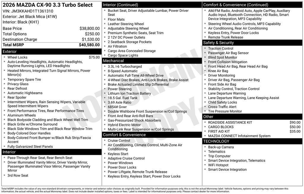 New 2026 MAZDA CX-90 3.3 Turbo w/ Select Package image 36