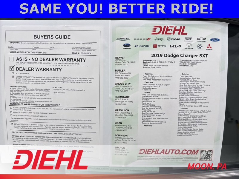 Certified 2019 Dodge Charger SXT w/ Plus Group image 8