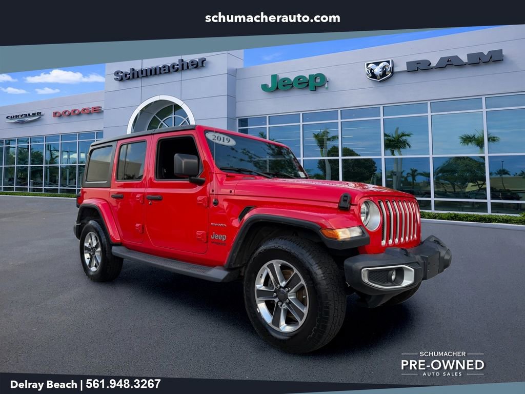 Used 2019 Jeep Wrangler Unlimited Sahara w/ Uconnect 4C Nav & Sound Group AWD/4WD image 1