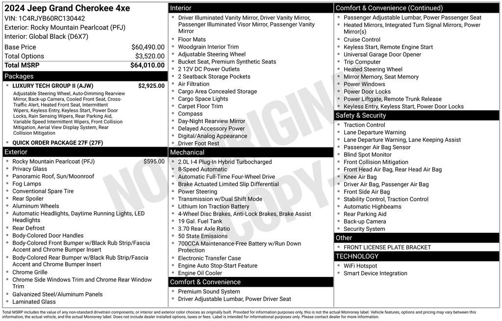 New 2024 Jeep Grand Cherokee Limited 4xe w/ Luxury Tech Group II image 6
