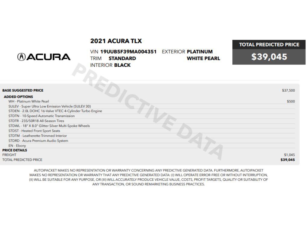 Used 2021 Acura TLX FWD image 2