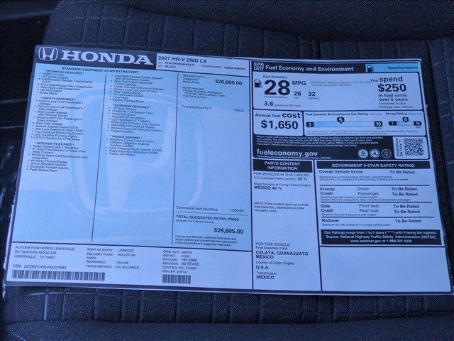 New 2027 Honda HR-V LX image 17