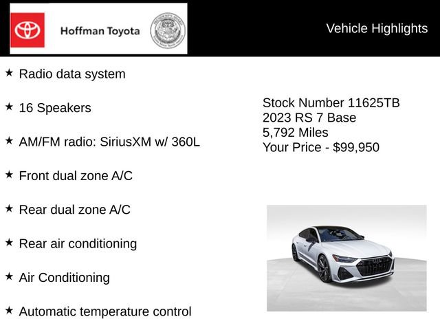 Used 2023 Audi RS 7 Sportback AWD/4WD image 11