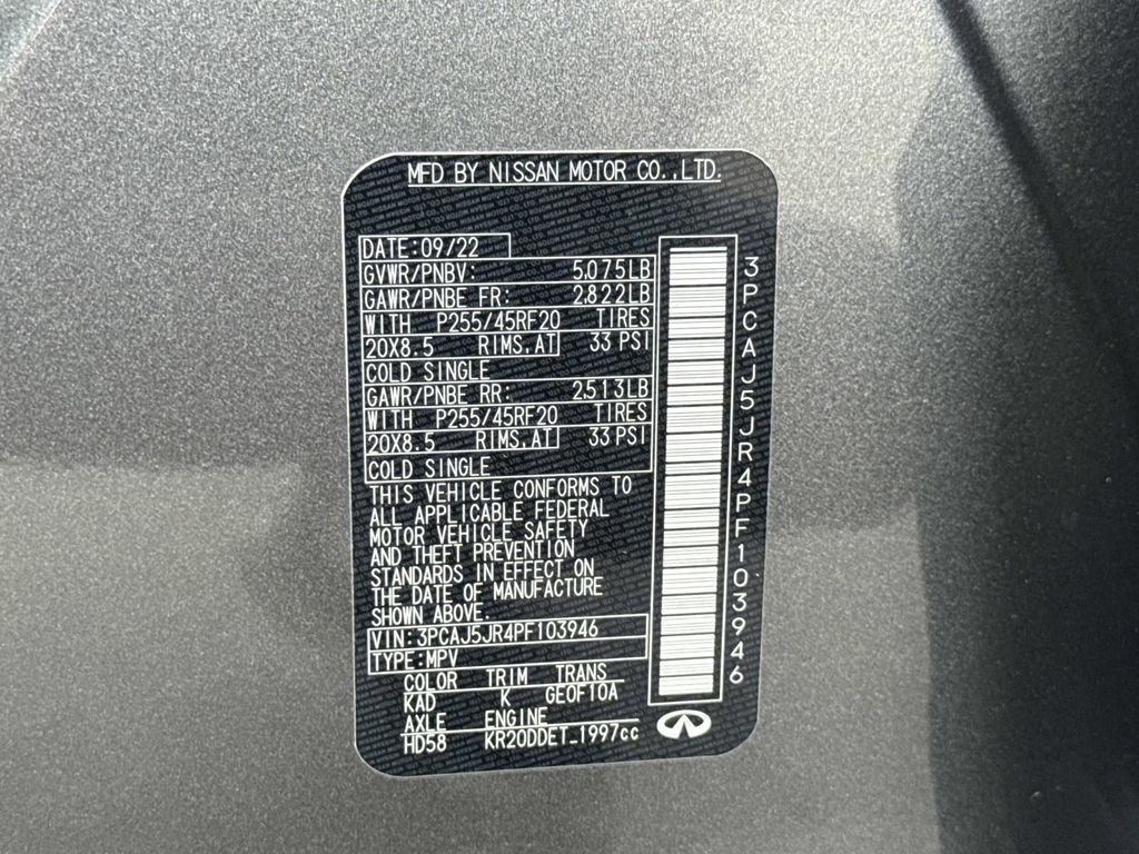 Certified 2023 INFINITI QX55 Luxe w/ Cargo Package image 30