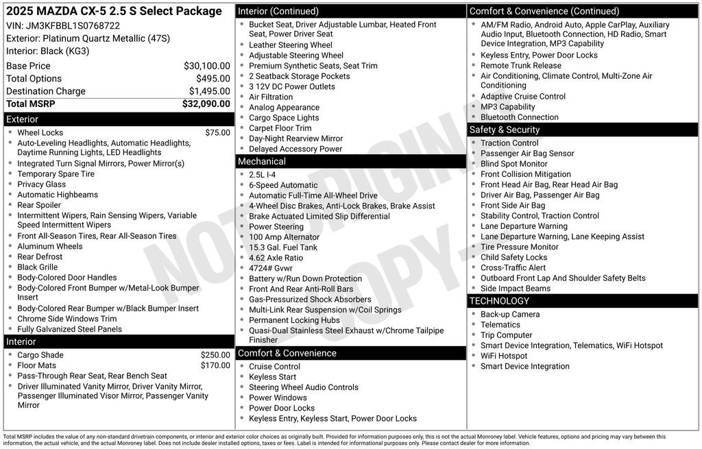 New 2025 MAZDA CX-5 AWD 2.5 S w/ Select Package image 2