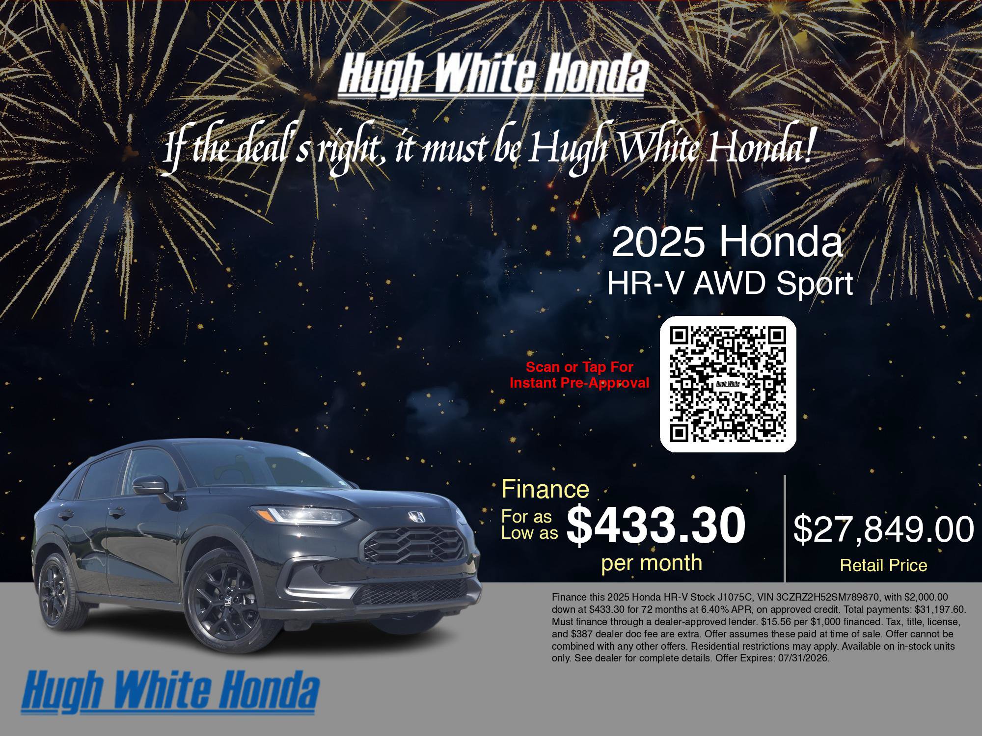 Used 2025 Honda HR-V Sport image 3