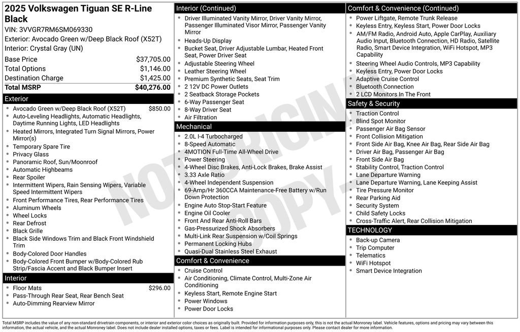 Certified 2025 Volkswagen Tiguan SE R-Line AWD/4WD image 19