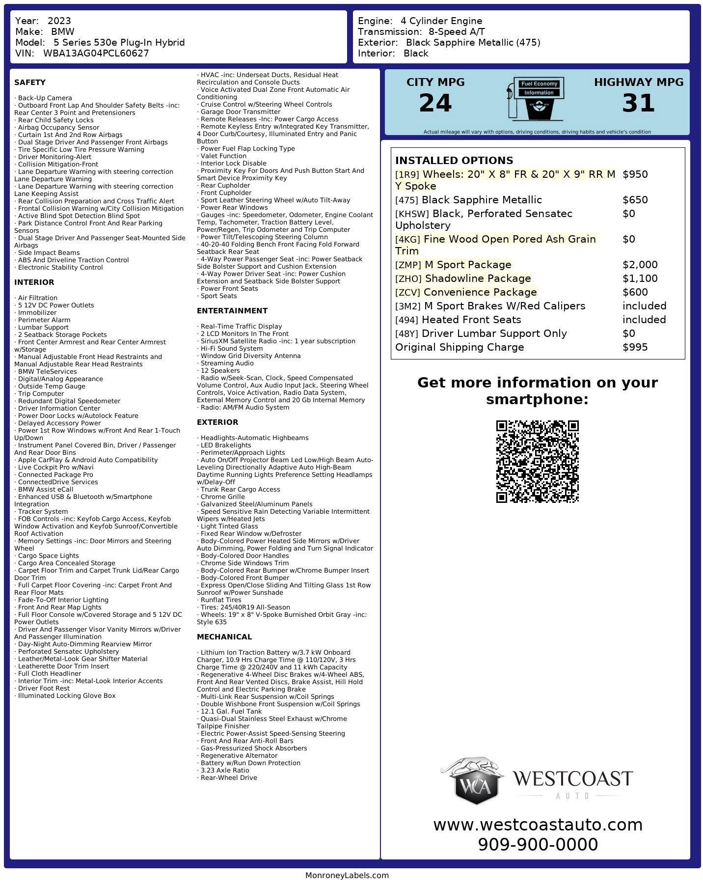 Used 2023 BMW 530e 530e w/ M Sport Package image 14