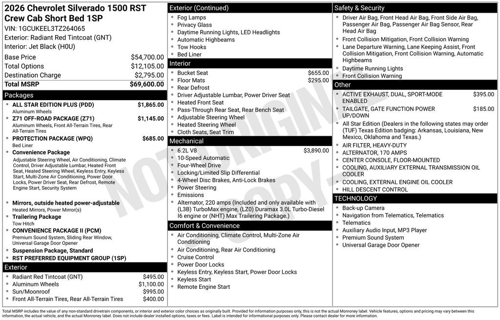 New 2026 Chevrolet Silverado 1500 RST w/ All Star Edition Plus AWD/4WD image 11
