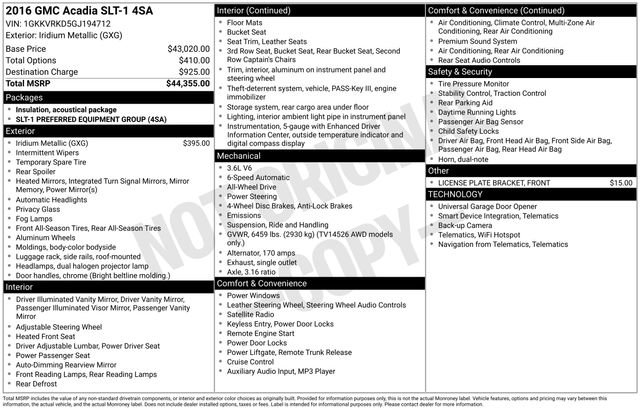 Used 2016 GMC Acadia SLT image 33