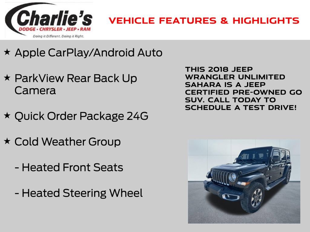 Certified 2018 Jeep Wrangler Unlimited Sahara image 7