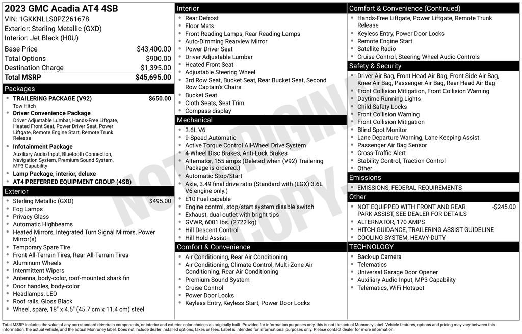 Certified 2023 GMC Acadia AT4 w/ Trailering Package image 6