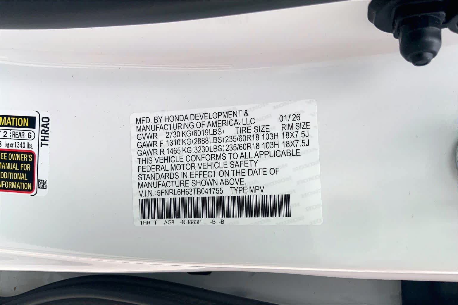 Used 2026 Honda Odyssey EX-L image 66