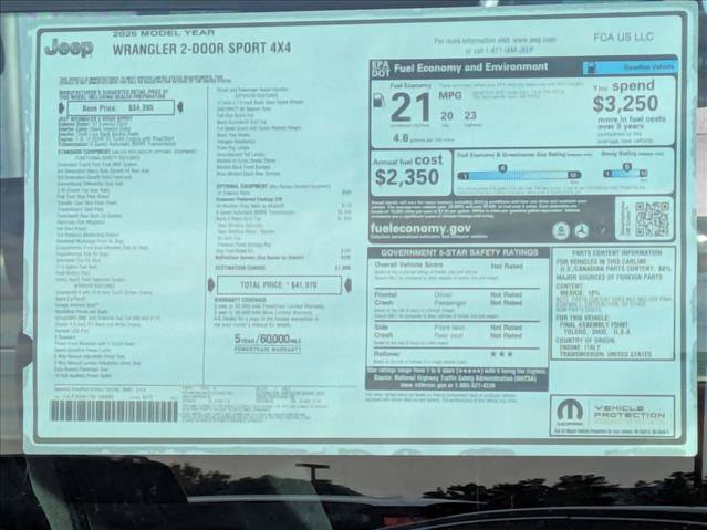 New 2026 Jeep Wrangler Sport image 17