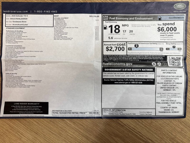 Used 2020 Land Rover Defender 110 S image 2