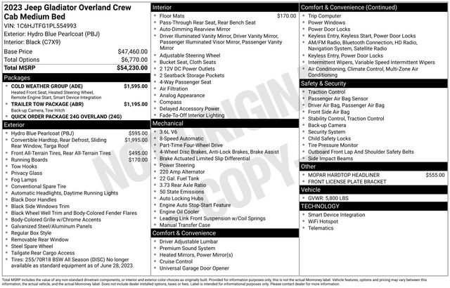 Used 2023 Jeep Gladiator Overland w/ Cold Weather Group image 5