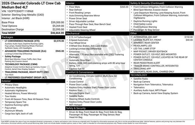 New 2026 Chevrolet Colorado LT w/ LT Convenience Package AWD/4WD image 12