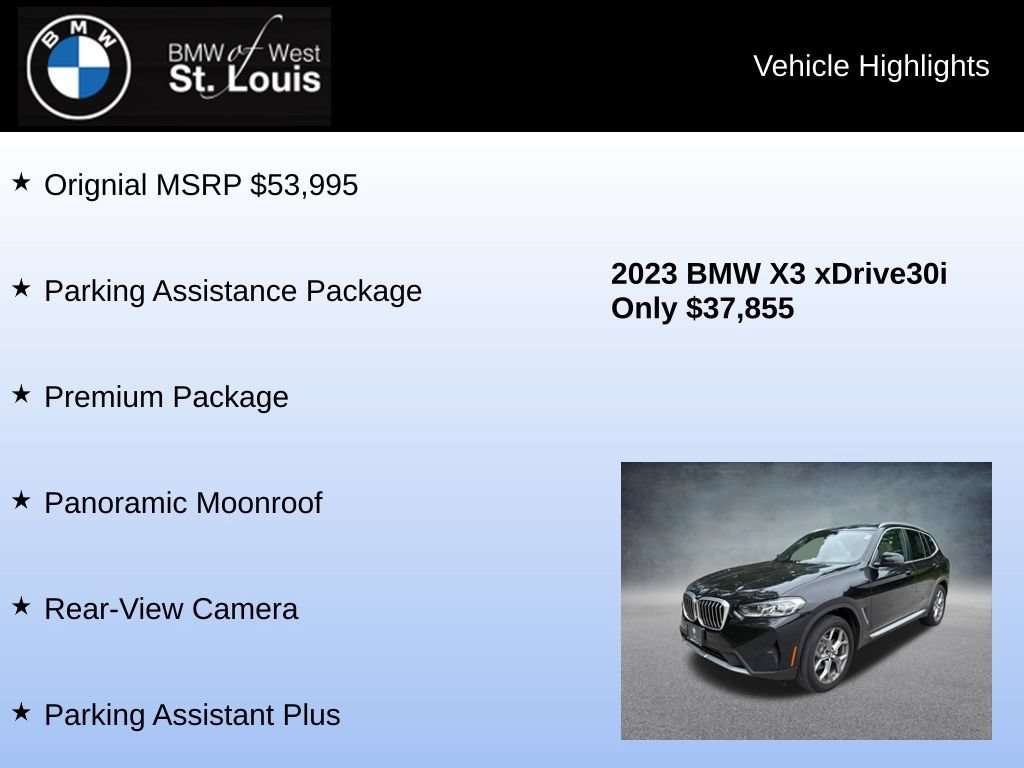 Used 2023 BMW X3 xDrive30i w/ Premium Package AWD/4WD image 9