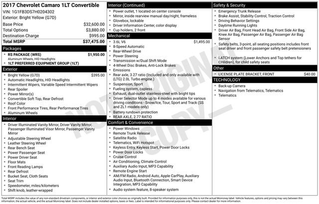 Used 2017 Chevrolet Camaro LT w/ RS Package image 31