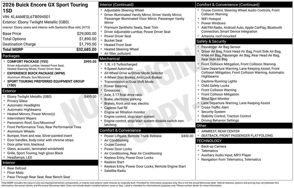 New 2026 Buick Encore GX Sport Touring w/ Comfort Package AWD/4WD image 25