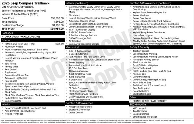 New 2026 Jeep Compass Trailhawk image 30